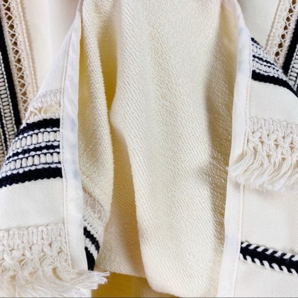 Anthropologie Eri + Ali fringe stripe sweater top, Size Medium - Picture 4 of 5